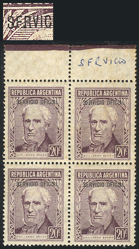 Lot 1410 - Argentina official stamps - Guillermo Jalil - Philatino Auction # 2418 ARGENTINA: General auction with very low starts, including many rarities! Lot 1410 - Argentina official stamps - Guillermo Jalil - Philatino Auction # 2418 ARGENTINA: General auction with very low starts, including many rarities!