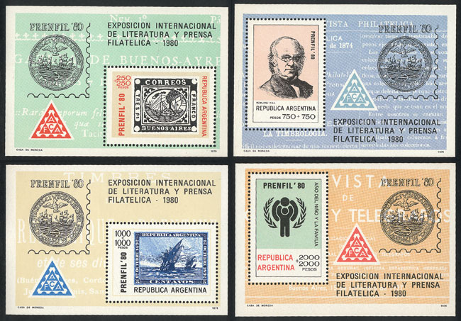 Lot 1231 - Argentina souvenir sheets -  Guillermo Jalil - Philatino Auction # 2418 ARGENTINA: General auction with very low starts, including many rarities!