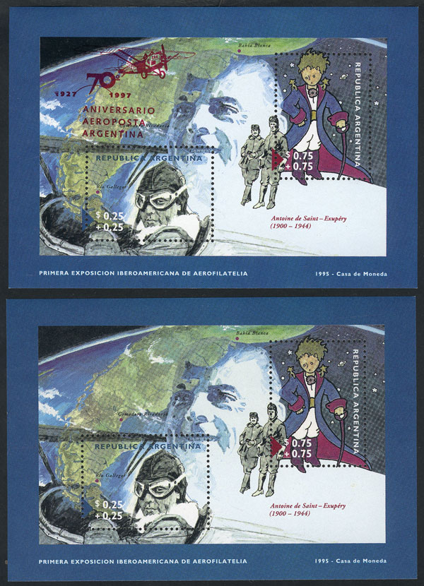 Lot 1258 - Argentina souvenir sheets -  Guillermo Jalil - Philatino Auction # 2418 ARGENTINA: General auction with very low starts, including many rarities!