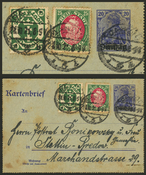 Lot 91 - germany - danzig postal history - Guillermo Jalil - Philatino Auction # 2419 WORLDWIDE + ARGENTINA: Special May auction Lot 91 - germany - danzig postal history - Guillermo Jalil - Philatino Auction # 2419 WORLDWIDE + ARGENTINA: Special May auction