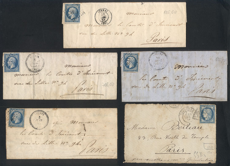 Lot 891 - France postal history - Guillermo Jalil - Philatino Auction # 2419 WORLDWIDE + ARGENTINA: Special May auction Lot 891 - France postal history - Guillermo Jalil - Philatino Auction # 2419 WORLDWIDE + ARGENTINA: Special May auction