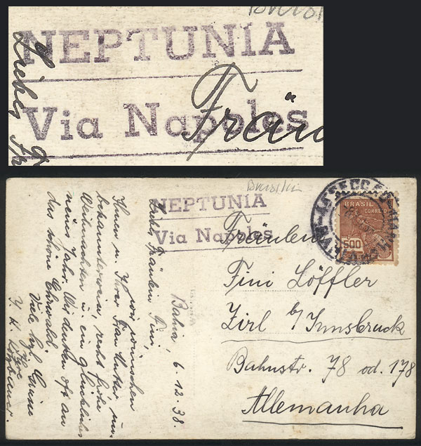 Lot 585 - brazil postal history -  Guillermo Jalil - Philatino Auction # 2419 WORLDWIDE + ARGENTINA: Special May auction