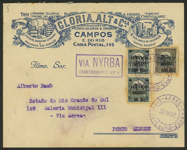 Lot 536 - brazil postal history -  Guillermo Jalil - Philatino Auction # 2419 WORLDWIDE + ARGENTINA: Special May auction