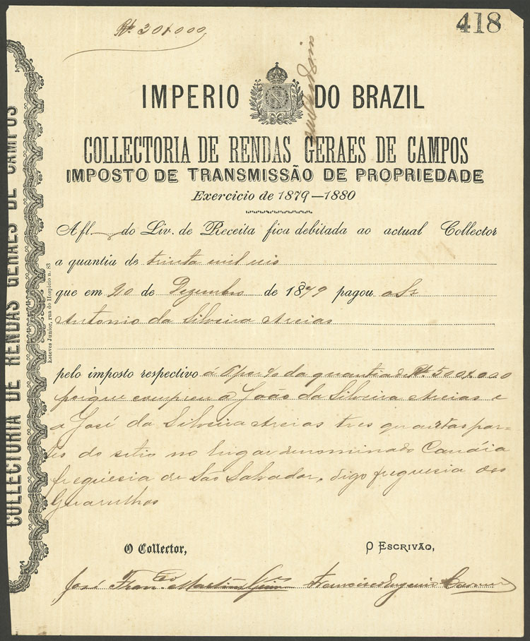 Lot 621 - brazil revenue stamps - Guillermo Jalil - Philatino Auction # 2419 WORLDWIDE + ARGENTINA: Special May auction Lot 621 - brazil revenue stamps - Guillermo Jalil - Philatino Auction # 2419 WORLDWIDE + ARGENTINA: Special May auction