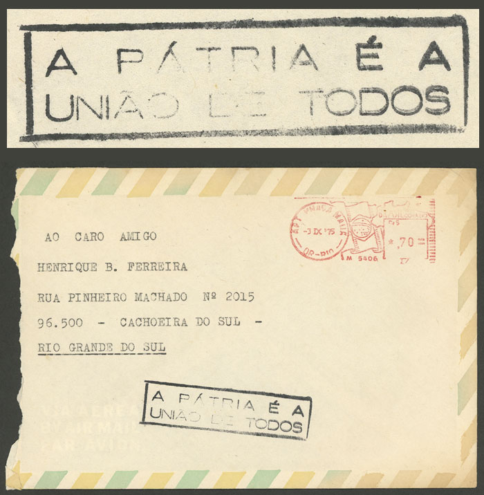 Lot 620 - brazil postal history - Guillermo Jalil - Philatino Auction # 2419 WORLDWIDE + ARGENTINA: Special May auction Lot 620 - brazil postal history - Guillermo Jalil - Philatino Auction # 2419 WORLDWIDE + ARGENTINA: Special May auction