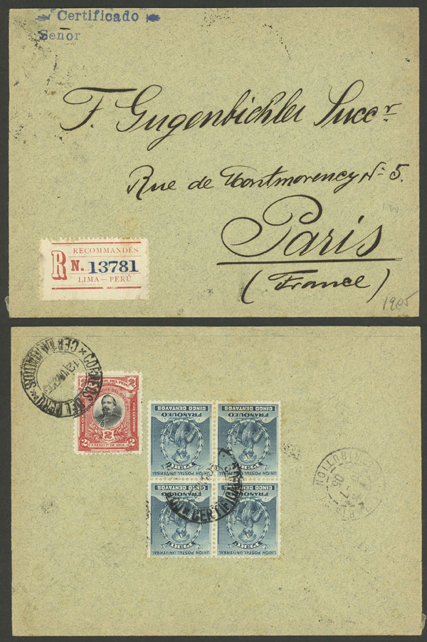Lot 1323 - Peru postal history -  Guillermo Jalil - Philatino Auction # 2419 WORLDWIDE + ARGENTINA: Special May auction