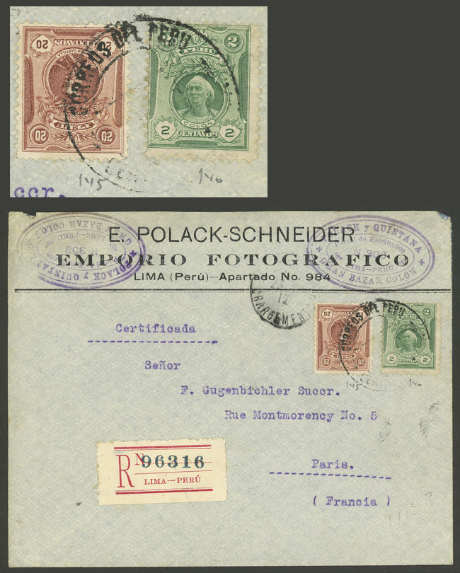Lot 1331 - Peru postal history -  Guillermo Jalil - Philatino Auction # 2419 WORLDWIDE + ARGENTINA: Special May auction