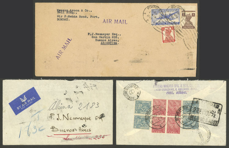 Lot 992 - india postal history - Guillermo Jalil - Philatino Auction # 2419 WORLDWIDE + ARGENTINA: Special May auction Lot 992 - india postal history - Guillermo Jalil - Philatino Auction # 2419 WORLDWIDE + ARGENTINA: Special May auction