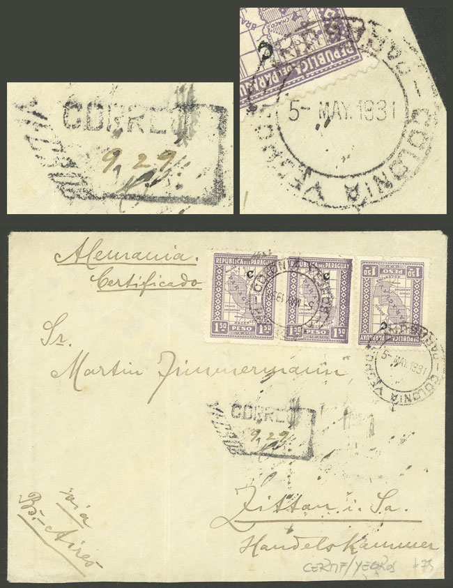 Lot 1293 - Paraguay postal history -  Guillermo Jalil - Philatino Auction # 2419 WORLDWIDE + ARGENTINA: Special May auction