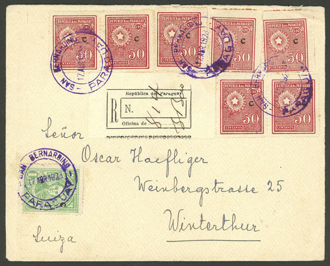 Lot 1290 - Paraguay postal history -  Guillermo Jalil - Philatino Auction # 2419 WORLDWIDE + ARGENTINA: Special May auction