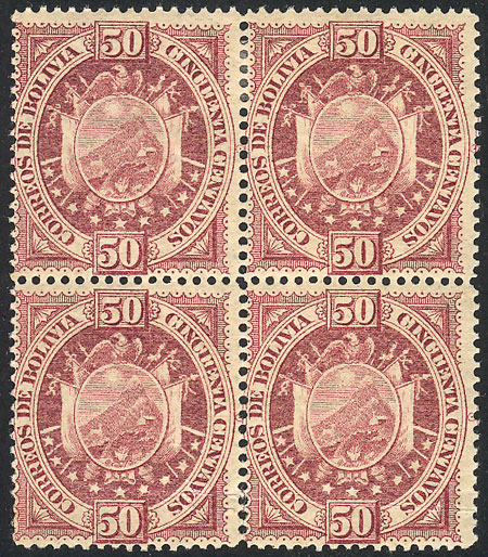 Lot 424 - bolivia general issues - Guillermo Jalil - Philatino Auction # 2419 WORLDWIDE + ARGENTINA: Special May auction Lot 424 - bolivia general issues - Guillermo Jalil - Philatino Auction # 2419 WORLDWIDE + ARGENTINA: Special May auction
