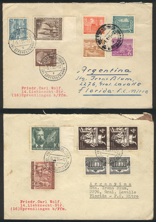 Lot 96 - west germany postal history - Guillermo Jalil - Philatino Auction # 2419 WORLDWIDE + ARGENTINA: Special May auction Lot 96 - west germany postal history - Guillermo Jalil - Philatino Auction # 2419 WORLDWIDE + ARGENTINA: Special May auction
