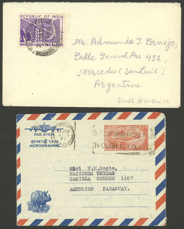 Lot 993 - india postal history - Guillermo Jalil - Philatino Auction # 2419 WORLDWIDE + ARGENTINA: Special May auction Lot 993 - india postal history - Guillermo Jalil - Philatino Auction # 2419 WORLDWIDE + ARGENTINA: Special May auction