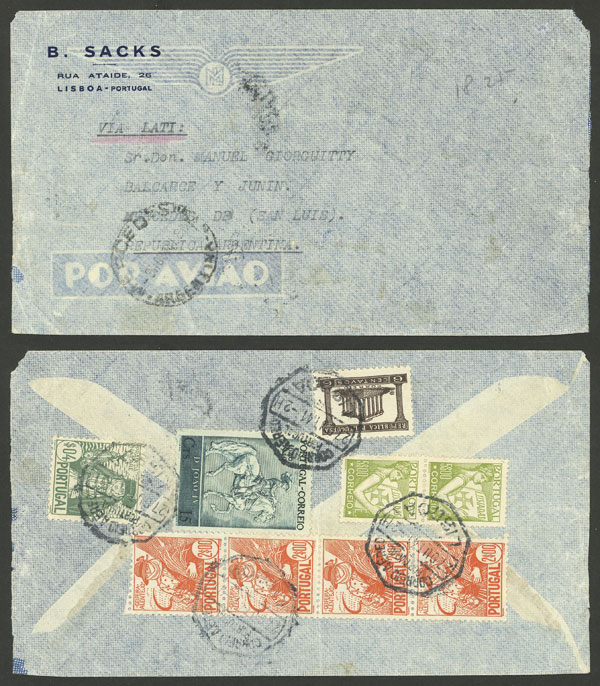 Lot 1358 - Portugal postal history - Guillermo Jalil - Philatino Auction # 2419 WORLDWIDE + ARGENTINA: Special May auction Lot 1358 - Portugal postal history - Guillermo Jalil - Philatino Auction # 2419 WORLDWIDE + ARGENTINA: Special May auction