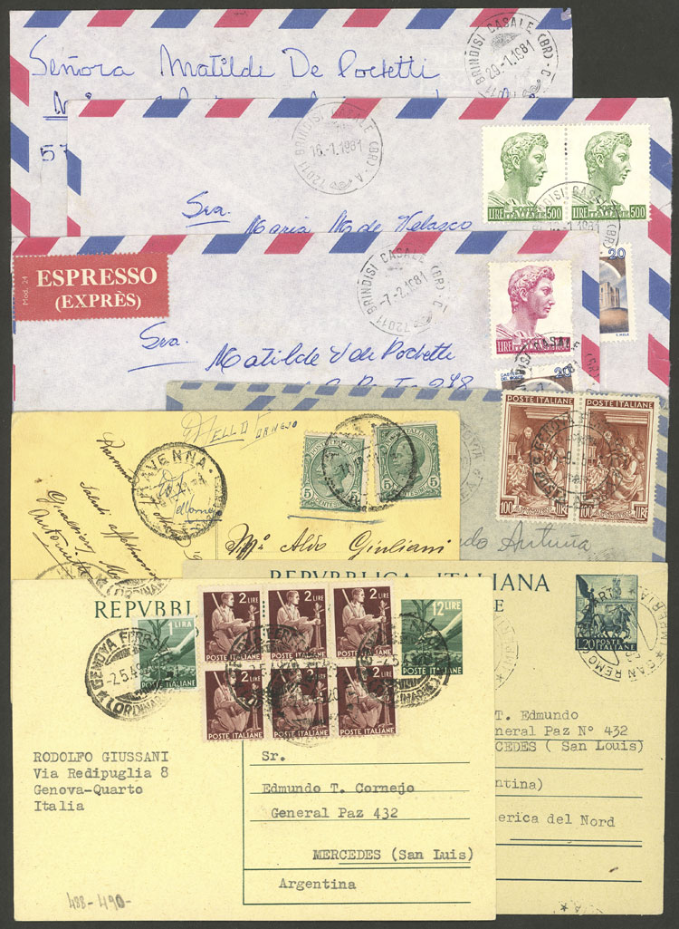 Lot 1039 - Italy postal history - Guillermo Jalil - Philatino Auction # 2419 WORLDWIDE + ARGENTINA: Special May auction Lot 1039 - Italy postal history - Guillermo Jalil - Philatino Auction # 2419 WORLDWIDE + ARGENTINA: Special May auction