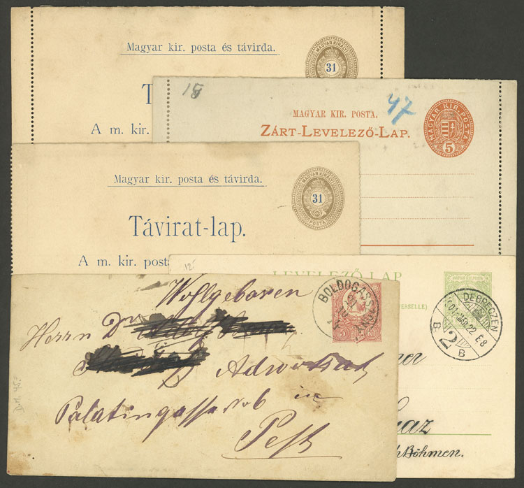 Lot 985 - Hungary Postal stationery - Guillermo Jalil - Philatino Auction # 2419 WORLDWIDE + ARGENTINA: Special May auction Lot 985 - Hungary Postal stationery - Guillermo Jalil - Philatino Auction # 2419 WORLDWIDE + ARGENTINA: Special May auction