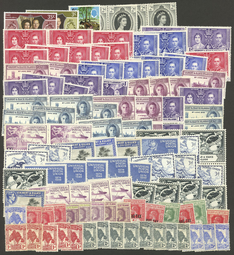 Lot 923 - GILBERT & ELLICE IS. Lots and Collections - Guillermo Jalil - Philatino Auction # 2419 WORLDWIDE + ARGENTINA: Special May auction Lot 923 - GILBERT & ELLICE IS. Lots and Collections - Guillermo Jalil - Philatino Auction # 2419 WORLDWIDE + ARGENTINA: Special May auction