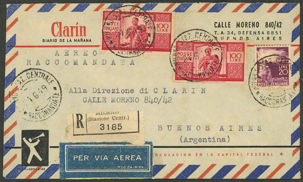 Lot 1090 - Italy postal history -  Guillermo Jalil - Philatino Auction # 2419 WORLDWIDE + ARGENTINA: Special May auction
