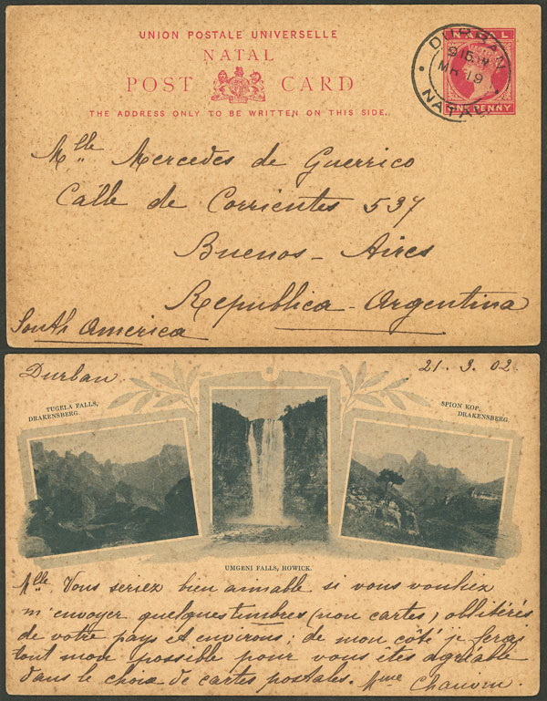 Lot 1420 - south africa Postal stationery - Guillermo Jalil - Philatino Auction # 2419 WORLDWIDE + ARGENTINA: Special May auction Lot 1420 - south africa Postal stationery - Guillermo Jalil - Philatino Auction # 2419 WORLDWIDE + ARGENTINA: Special May auction
