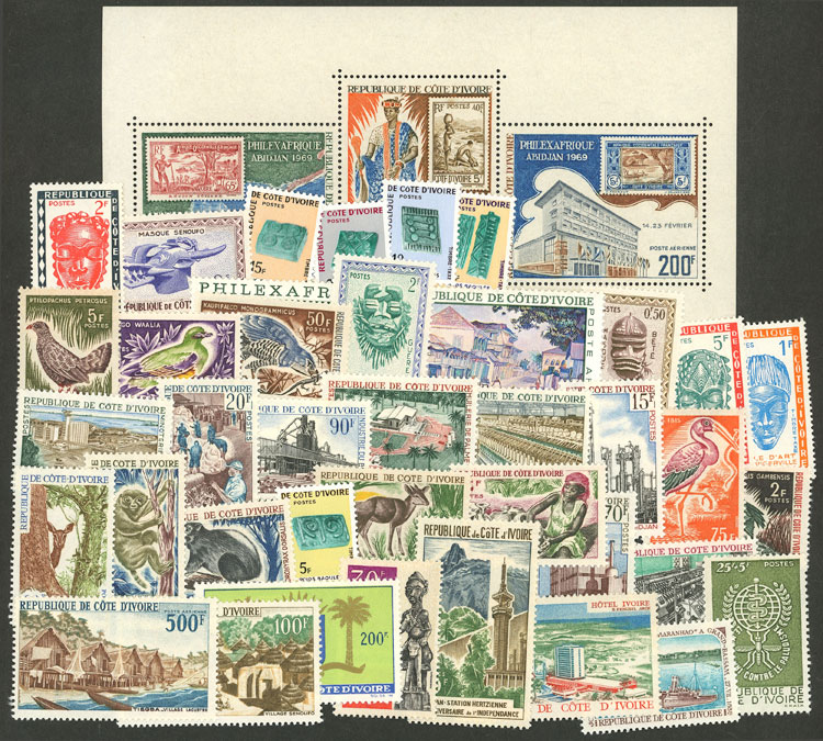 Lot 755 - ivory coast Lots and Collections - Guillermo Jalil - Philatino Auction # 2419 WORLDWIDE + ARGENTINA: Special May auction Lot 755 - ivory coast Lots and Collections - Guillermo Jalil - Philatino Auction # 2419 WORLDWIDE + ARGENTINA: Special May auction
