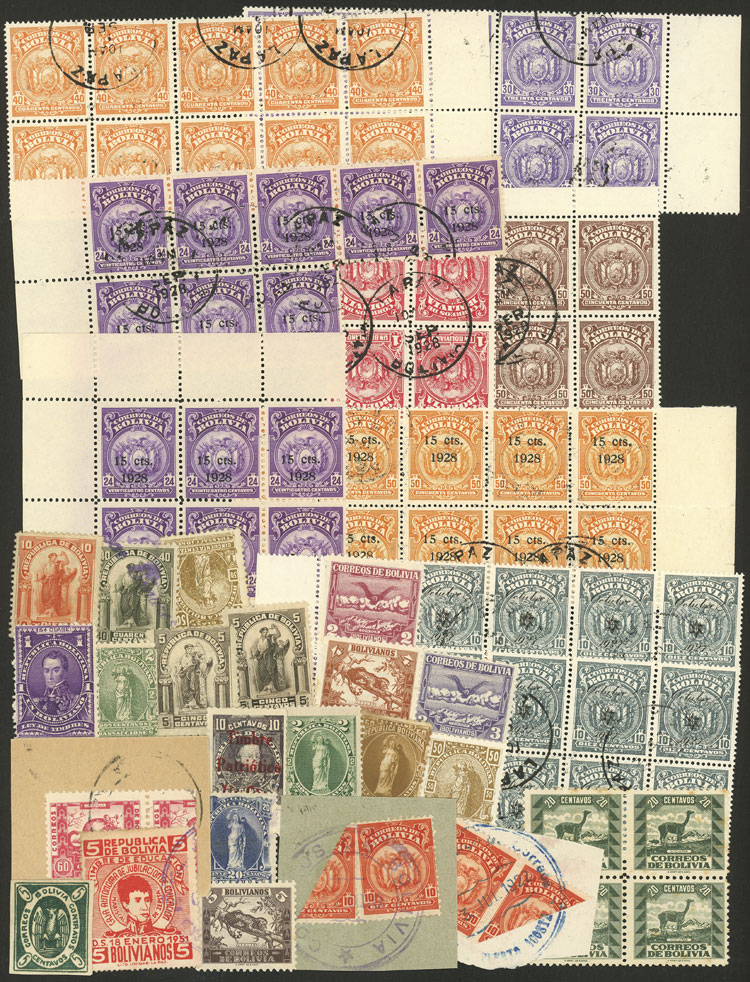 Lot 457 - bolivia Lots and Collections - Guillermo Jalil - Philatino Auction # 2419 WORLDWIDE + ARGENTINA: Special May auction Lot 457 - bolivia Lots and Collections - Guillermo Jalil - Philatino Auction # 2419 WORLDWIDE + ARGENTINA: Special May auction