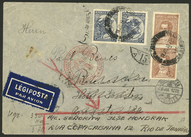 Lot 234 - Argentina postal history - Guillermo Jalil - Philatino Auction # 2419 WORLDWIDE + ARGENTINA: Special May auction Lot 234 - Argentina postal history - Guillermo Jalil - Philatino Auction # 2419 WORLDWIDE + ARGENTINA: Special May auction