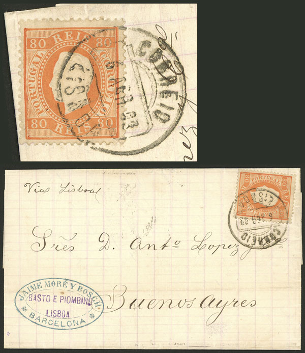 Lot 1353 - Portugal postal history - Guillermo Jalil - Philatino Auction # 2419 WORLDWIDE + ARGENTINA: Special May auction Lot 1353 - Portugal postal history - Guillermo Jalil - Philatino Auction # 2419 WORLDWIDE + ARGENTINA: Special May auction