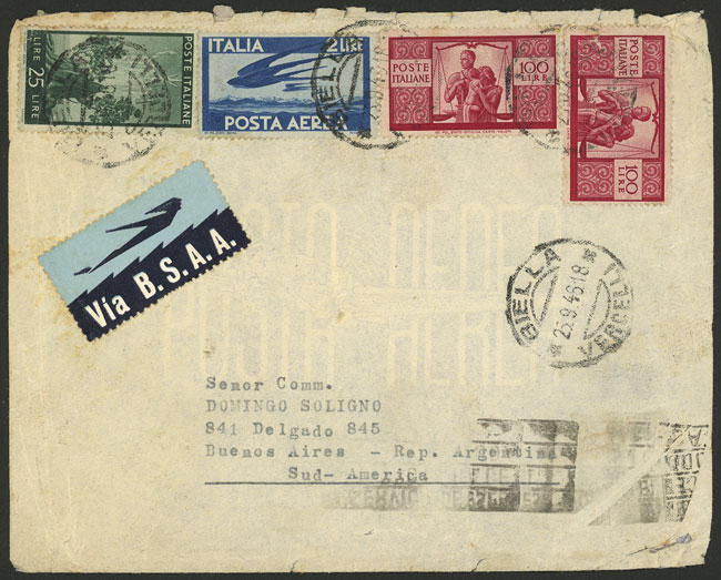 Lot 1087 - Italy postal history -  Guillermo Jalil - Philatino Auction # 2419 WORLDWIDE + ARGENTINA: Special May auction
