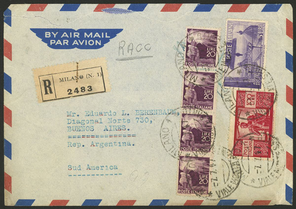 Lot 1082 - Italy postal history -  Guillermo Jalil - Philatino Auction # 2419 WORLDWIDE + ARGENTINA: Special May auction