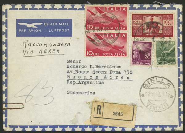 Lot 1076 - Italy postal history -  Guillermo Jalil - Philatino Auction # 2419 WORLDWIDE + ARGENTINA: Special May auction