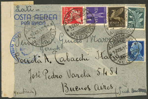 Lot 1066 - Italy postal history -  Guillermo Jalil - Philatino Auction # 2419 WORLDWIDE + ARGENTINA: Special May auction