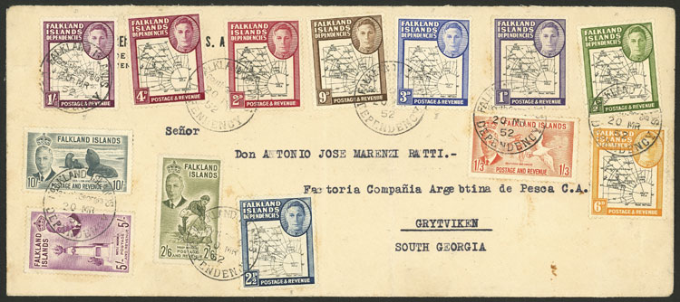 Lot 1181 - FALKLAND ISLANDS/MALVINAS - S.GEORGIA postal history -  Guillermo Jalil - Philatino Auction # 2419 WORLDWIDE + ARGENTINA: Special May auction