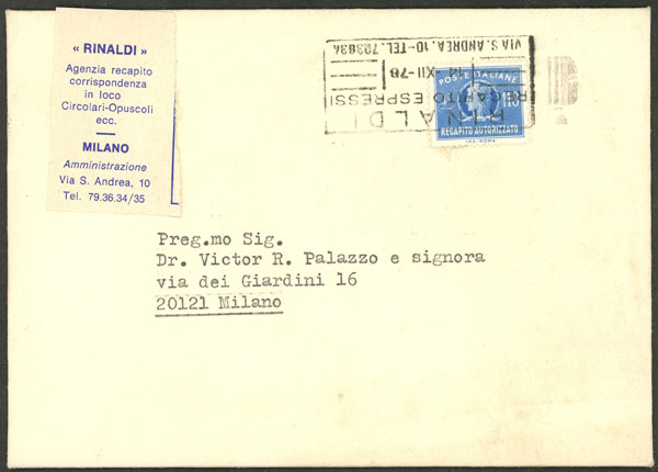 Lot 1101 - Italy postal history - Guillermo Jalil - Philatino Auction # 2419 WORLDWIDE + ARGENTINA: Special May auction Lot 1101 - Italy postal history - Guillermo Jalil - Philatino Auction # 2419 WORLDWIDE + ARGENTINA: Special May auction