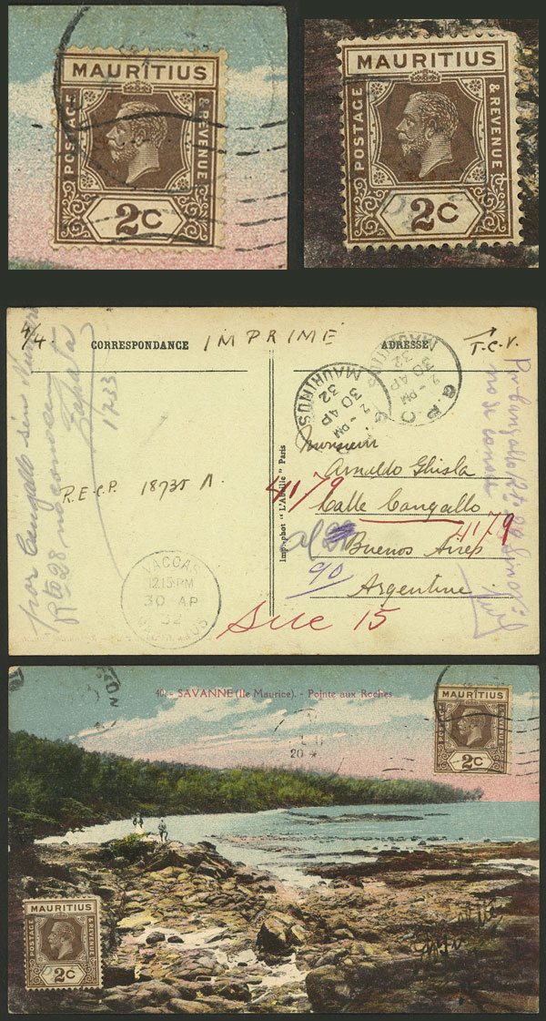 Lot 1206 - Mauritius postal history - Guillermo Jalil - Philatino Auction # 2419 WORLDWIDE + ARGENTINA: Special May auction Lot 1206 - Mauritius postal history - Guillermo Jalil - Philatino Auction # 2419 WORLDWIDE + ARGENTINA: Special May auction