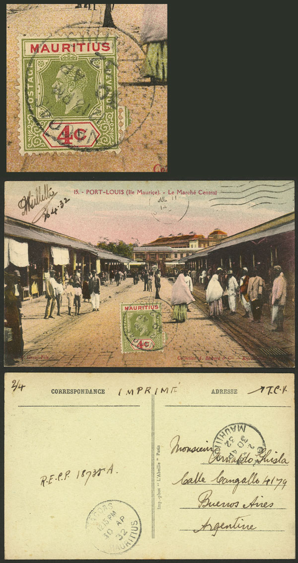 Lot 1204 - Mauritius postal history - Guillermo Jalil - Philatino Auction # 2419 WORLDWIDE + ARGENTINA: Special May auction Lot 1204 - Mauritius postal history - Guillermo Jalil - Philatino Auction # 2419 WORLDWIDE + ARGENTINA: Special May auction