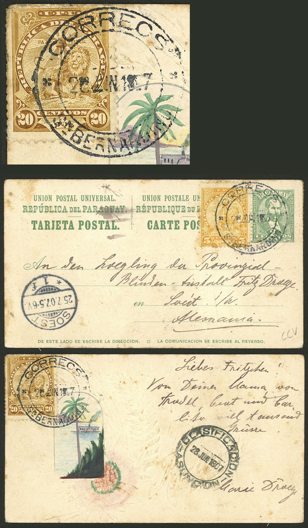Lot 1271 - Paraguay postal history - Guillermo Jalil - Philatino Auction # 2419 WORLDWIDE + ARGENTINA: Special May auction Lot 1271 - Paraguay postal history - Guillermo Jalil - Philatino Auction # 2419 WORLDWIDE + ARGENTINA: Special May auction