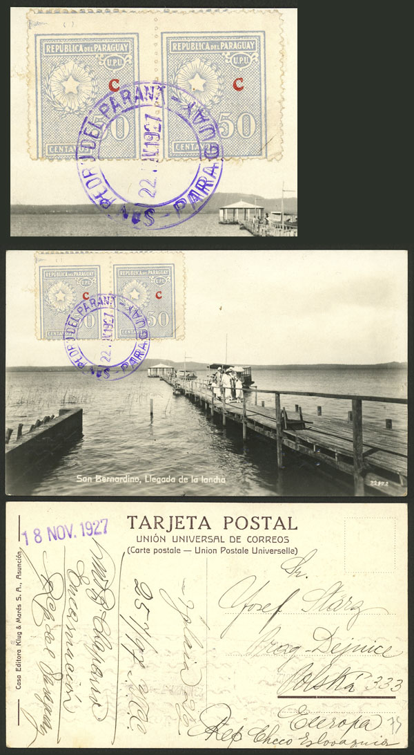 Lot 1288 - Paraguay postal history -  Guillermo Jalil - Philatino Auction # 2419 WORLDWIDE + ARGENTINA: Special May auction