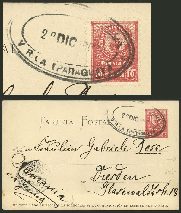 Lot 1263 - Paraguay postal history - Guillermo Jalil - Philatino Auction # 2419 WORLDWIDE + ARGENTINA: Special May auction Lot 1263 - Paraguay postal history - Guillermo Jalil - Philatino Auction # 2419 WORLDWIDE + ARGENTINA: Special May auction