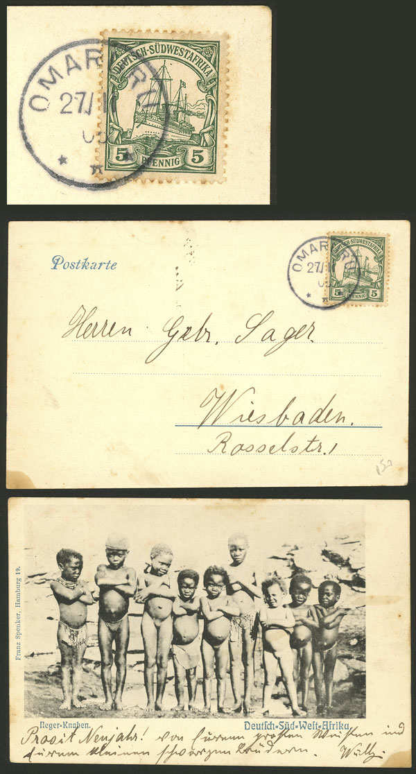 Lot 21 - german south-west africa postal history - Guillermo Jalil - Philatino Auction # 2419 WORLDWIDE + ARGENTINA: Special May auction Lot 21 - german south-west africa postal history - Guillermo Jalil - Philatino Auction # 2419 WORLDWIDE + ARGENTINA: Special May auction