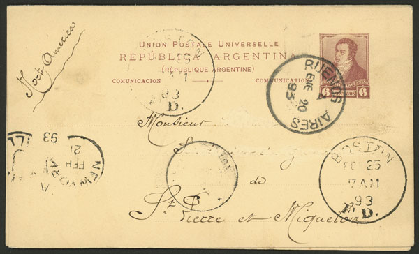 Lot 207 - Argentina postal history - Guillermo Jalil - Philatino Auction # 2419 WORLDWIDE + ARGENTINA: Special May auction Lot 207 - Argentina postal history - Guillermo Jalil - Philatino Auction # 2419 WORLDWIDE + ARGENTINA: Special May auction