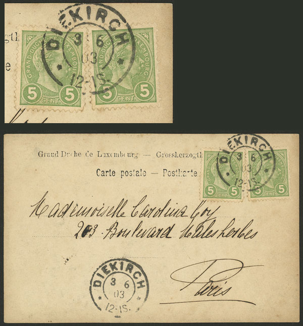 Lot 1143 - Luxembourg postal history - Guillermo Jalil - Philatino Auction # 2419 WORLDWIDE + ARGENTINA: Special May auction Lot 1143 - Luxembourg postal history - Guillermo Jalil - Philatino Auction # 2419 WORLDWIDE + ARGENTINA: Special May auction