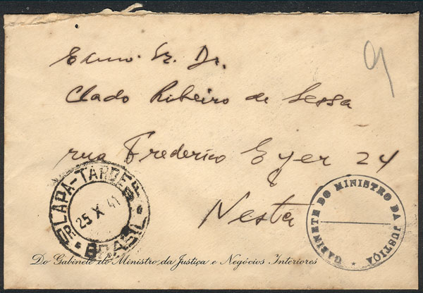 Lot 600 - brazil postal history -  Guillermo Jalil - Philatino Auction # 2419 WORLDWIDE + ARGENTINA: Special May auction