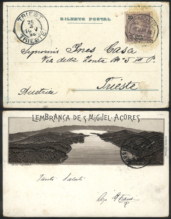 Lot 403 - azores postal history - Guillermo Jalil - Philatino Auction # 2419 WORLDWIDE + ARGENTINA: Special May auction Lot 403 - azores postal history - Guillermo Jalil - Philatino Auction # 2419 WORLDWIDE + ARGENTINA: Special May auction