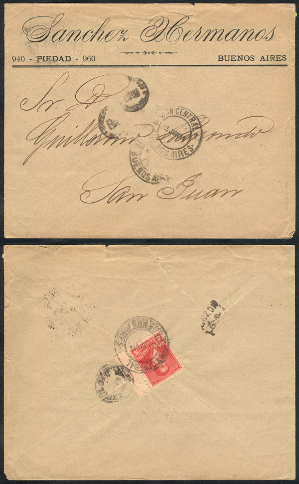 Lot 208 - Argentina postal history - Guillermo Jalil - Philatino Auction # 2419 WORLDWIDE + ARGENTINA: Special May auction Lot 208 - Argentina postal history - Guillermo Jalil - Philatino Auction # 2419 WORLDWIDE + ARGENTINA: Special May auction