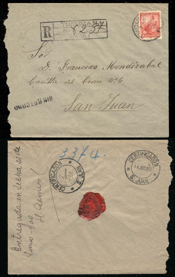 Lot 212 - Argentina postal history - Guillermo Jalil - Philatino Auction # 2419 WORLDWIDE + ARGENTINA: Special May auction Lot 212 - Argentina postal history - Guillermo Jalil - Philatino Auction # 2419 WORLDWIDE + ARGENTINA: Special May auction