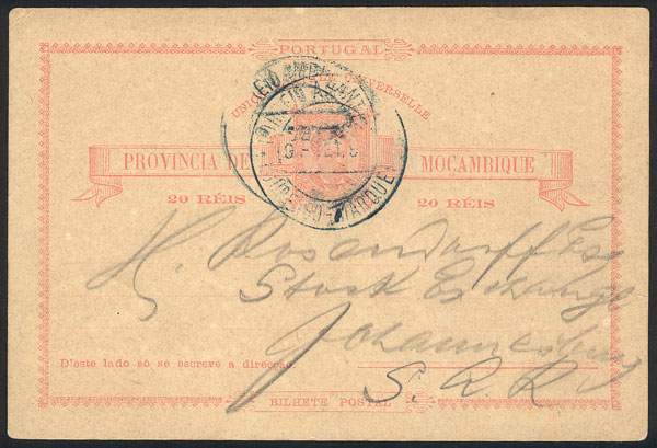 Lot 1221 - mozambique postal history - Guillermo Jalil - Philatino Auction # 2419 WORLDWIDE + ARGENTINA: Special May auction Lot 1221 - mozambique postal history - Guillermo Jalil - Philatino Auction # 2419 WORLDWIDE + ARGENTINA: Special May auction