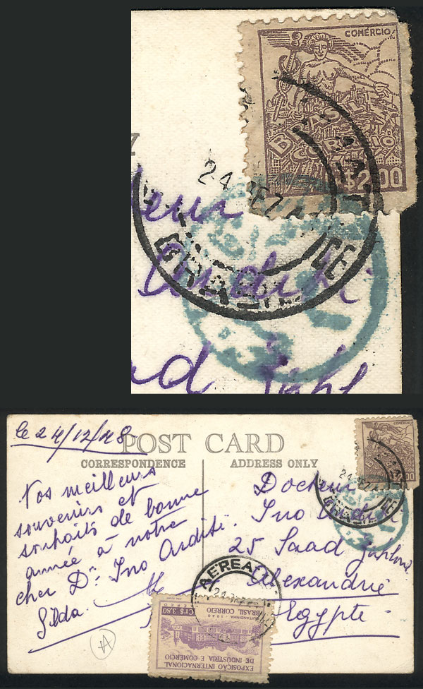 Lot 609 - brazil postal history - Guillermo Jalil - Philatino Auction # 2419 WORLDWIDE + ARGENTINA: Special May auction Lot 609 - brazil postal history - Guillermo Jalil - Philatino Auction # 2419 WORLDWIDE + ARGENTINA: Special May auction
