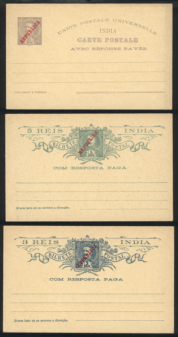 Lot 998 - portuguese india Postal stationery - Guillermo Jalil - Philatino Auction # 2419 WORLDWIDE + ARGENTINA: Special May auction Lot 998 - portuguese india Postal stationery - Guillermo Jalil - Philatino Auction # 2419 WORLDWIDE + ARGENTINA: Special May auction