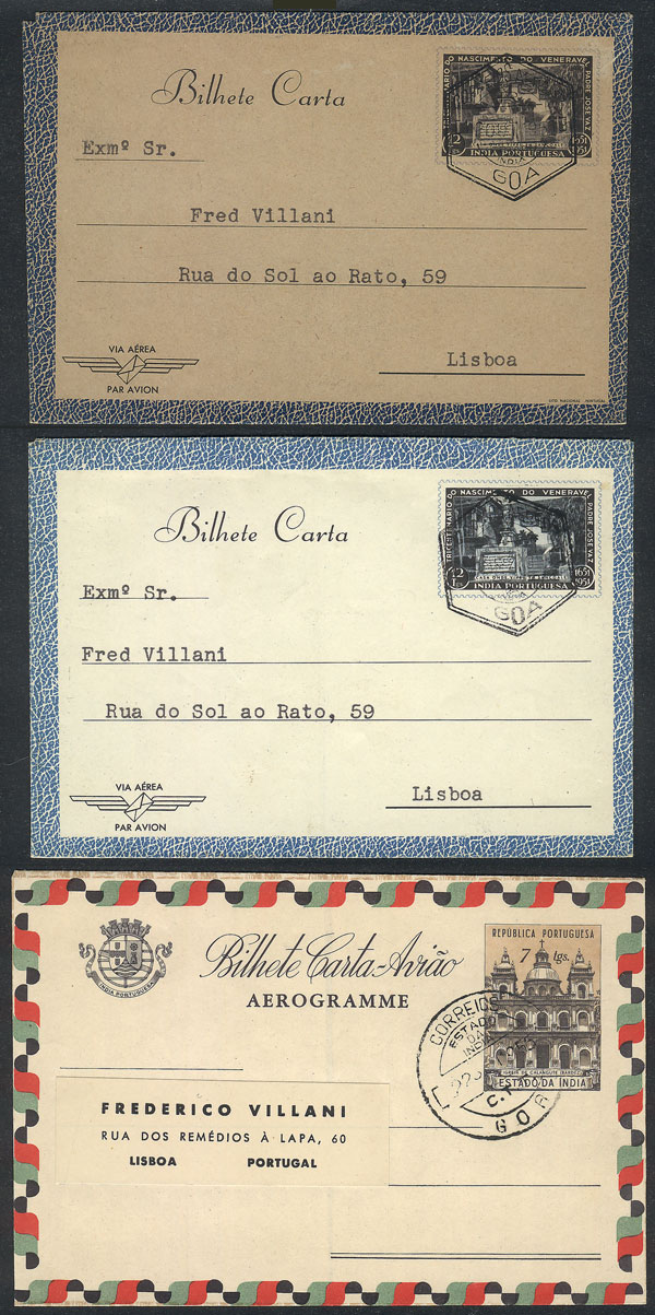 Lot 997 - portuguese india Postal stationery - Guillermo Jalil - Philatino Auction # 2419 WORLDWIDE + ARGENTINA: Special May auction Lot 997 - portuguese india Postal stationery - Guillermo Jalil - Philatino Auction # 2419 WORLDWIDE + ARGENTINA: Special May auction