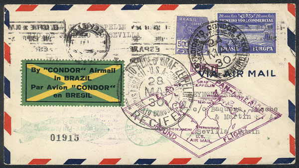 Lot 535 - brazil postal history -  Guillermo Jalil - Philatino Auction # 2419 WORLDWIDE + ARGENTINA: Special May auction